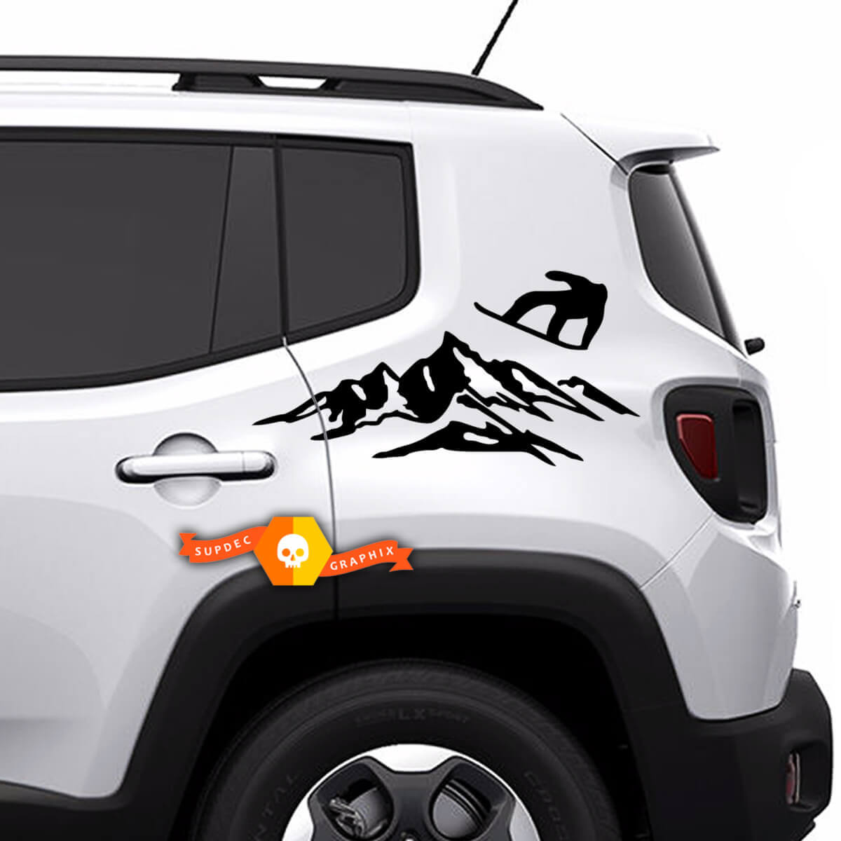 Paar Jeep Renegade vinyl stickers Bed Mountain Rear Side stickers stickers
