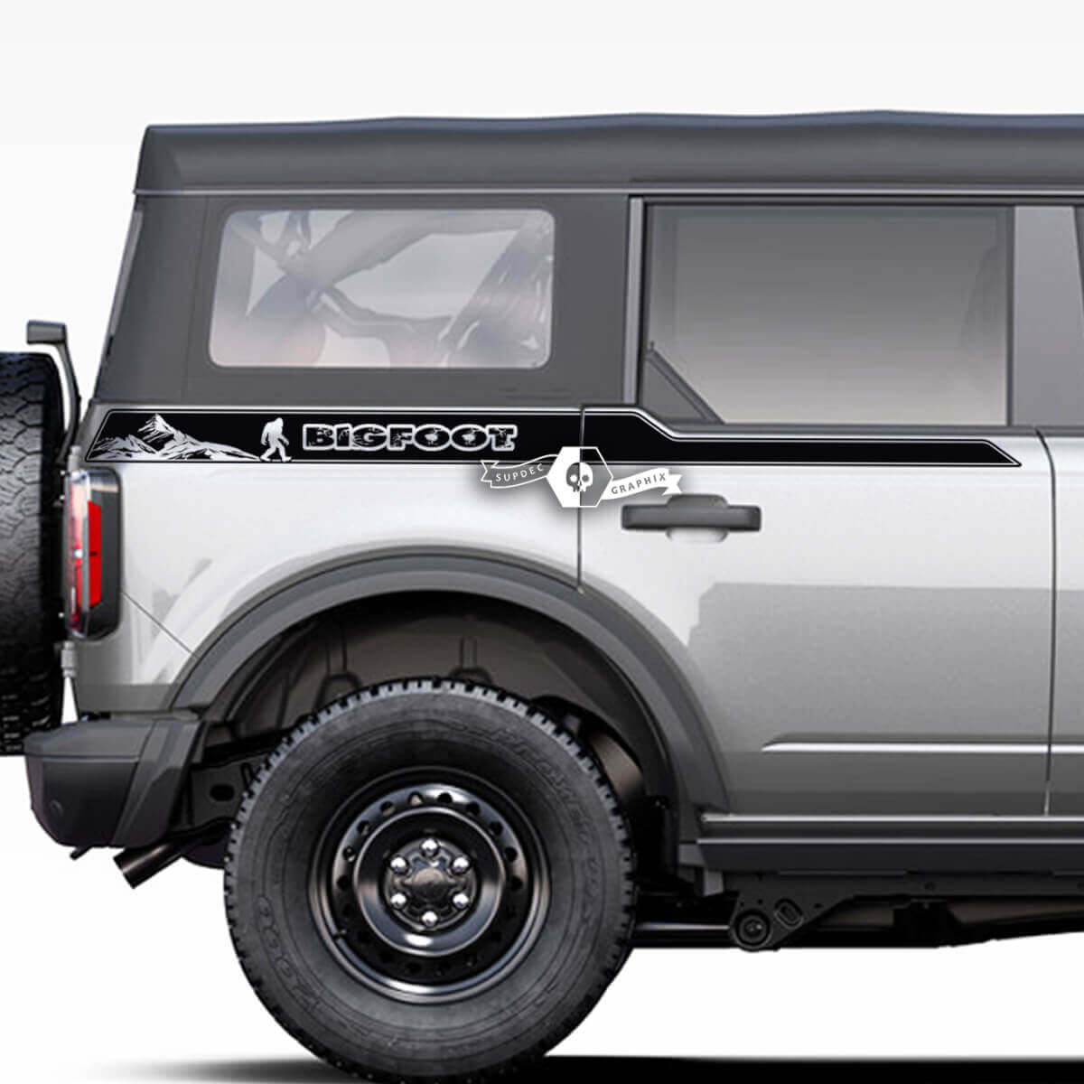 Paar Bed Fender Side Stripes Decals Mountain Bigfoot Stickers voor Ford Bronco 2021 2022 2023
