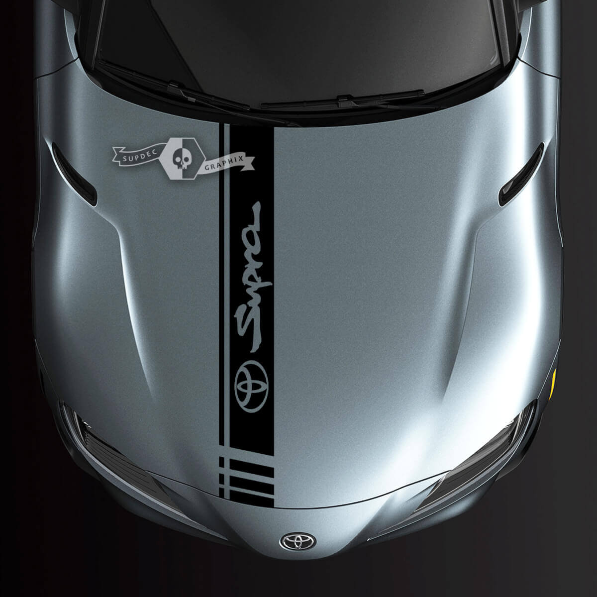 Toyota Supra MK V A90 A91 Hood Racing Stripe grafische sticker
