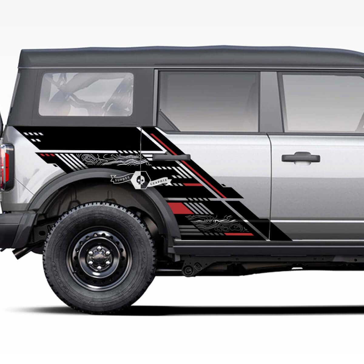 Paar deuren Side Bed Fender power truck Graphics Splash Decals Stickers 2 kleuren Musclecar horse 20212022 2023
