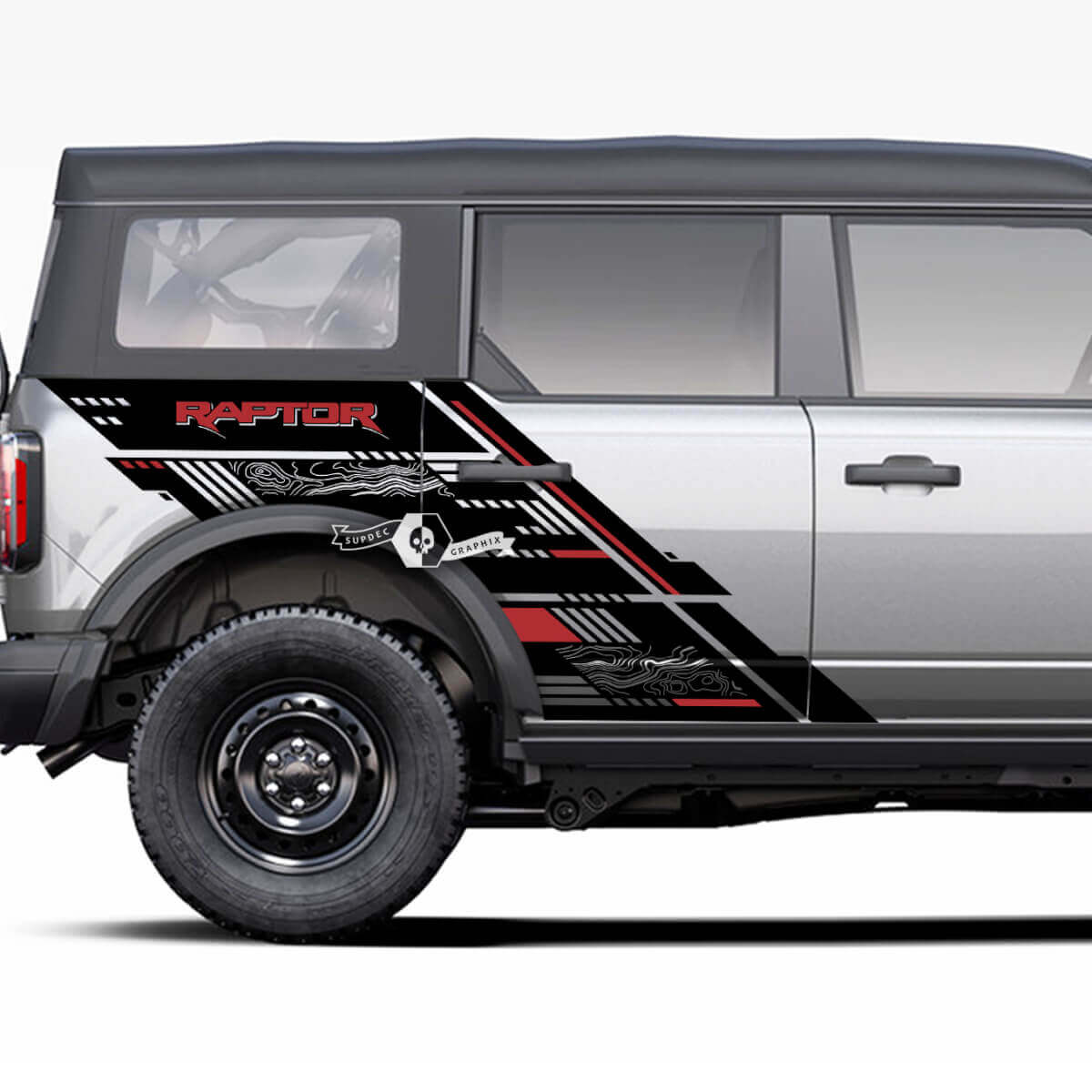 Paar deuren Side Bed Fender Raptor Graphics Splash Decals Stickers 2 kleuren Ford Bronco 20212022 2023
