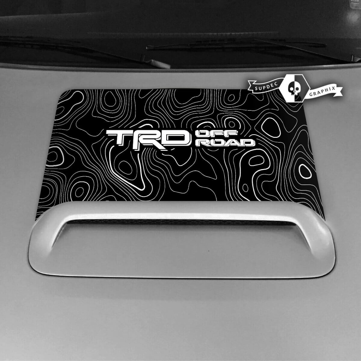 Toyota 4runner TRD Hood Scoop Sticker Decal Graphics topografische kaart 2020 2021 2022 2023
