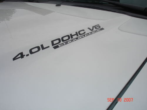 4.0L DOHC V6 Endurance motorkap vinylstickers voor Nissan Titan