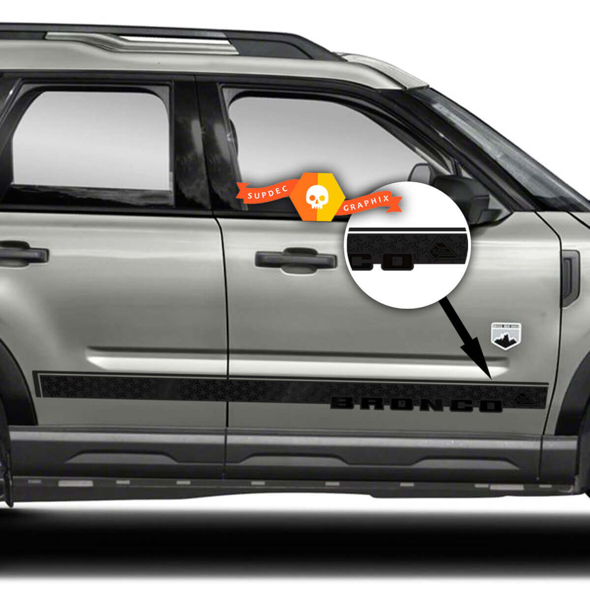 Geëmbleemde Deurstrepen Vinyl Decal Kit voor Musclecar Horse Sport