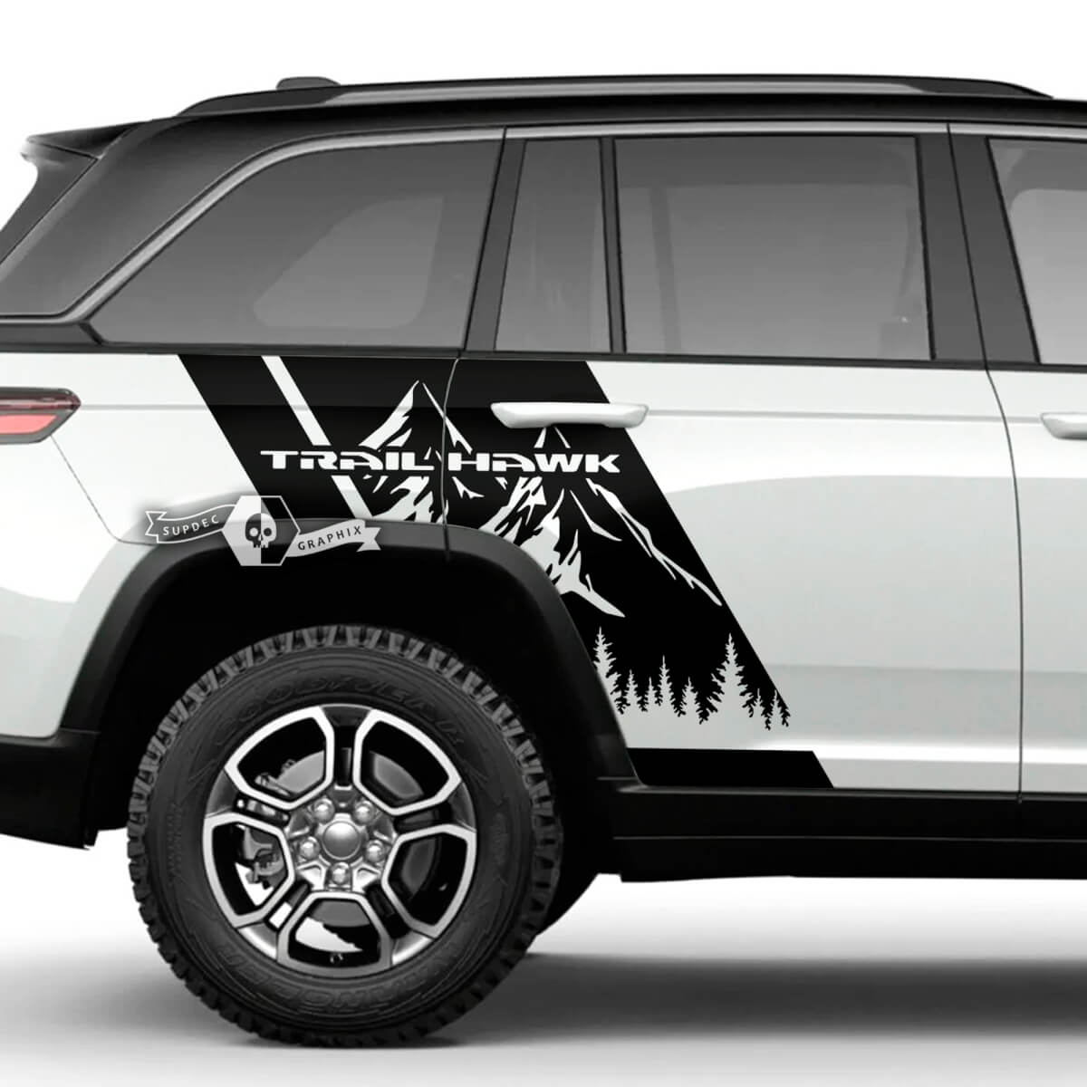 Jeep Grand Cherokee Trackhawk Bed Fender Forest Mountain Kit Vinyl Sticker sticker afbeelding
