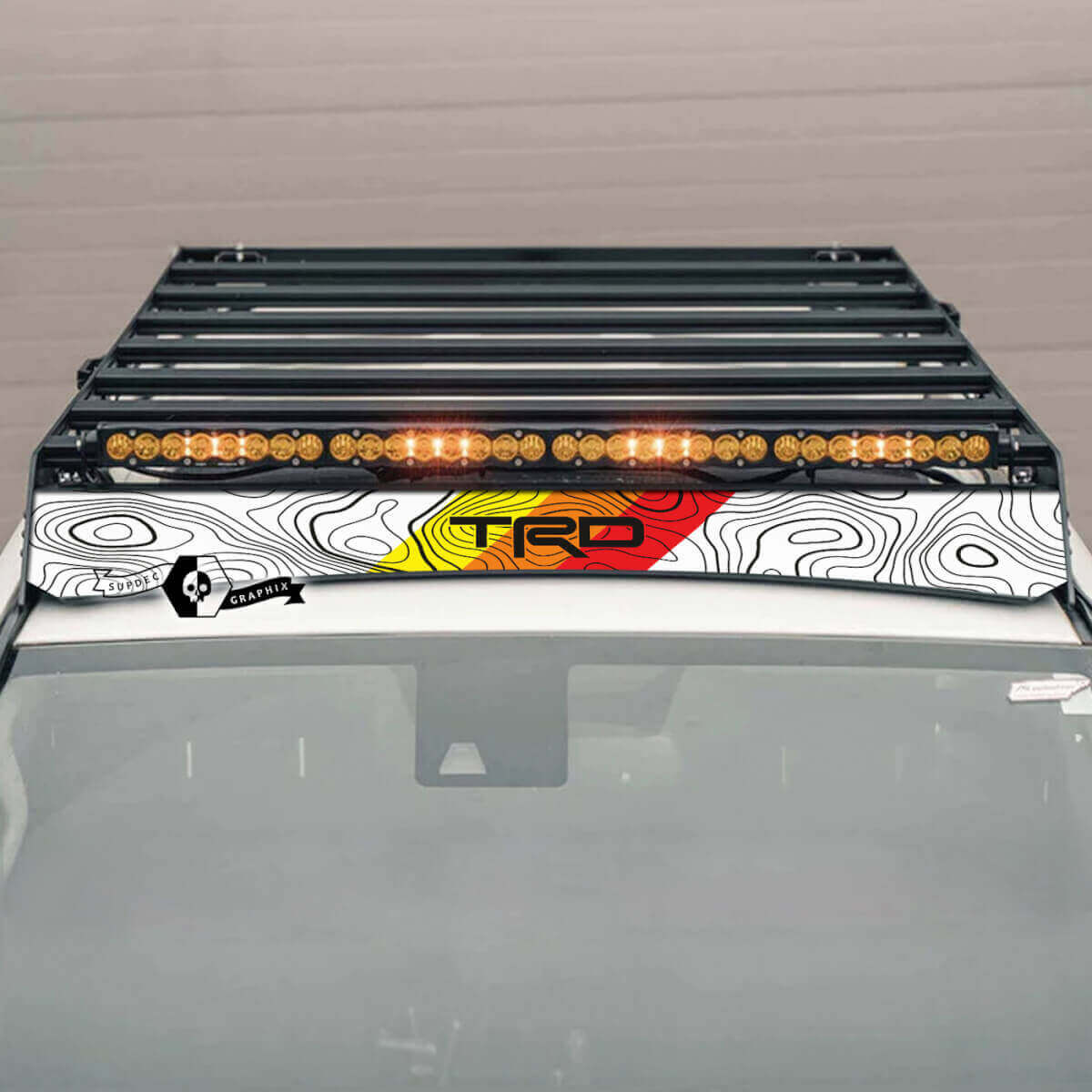 Topografische Dakdrager Spoiler Vinyl Decal voor Toyota 4Runner 2014-2023+