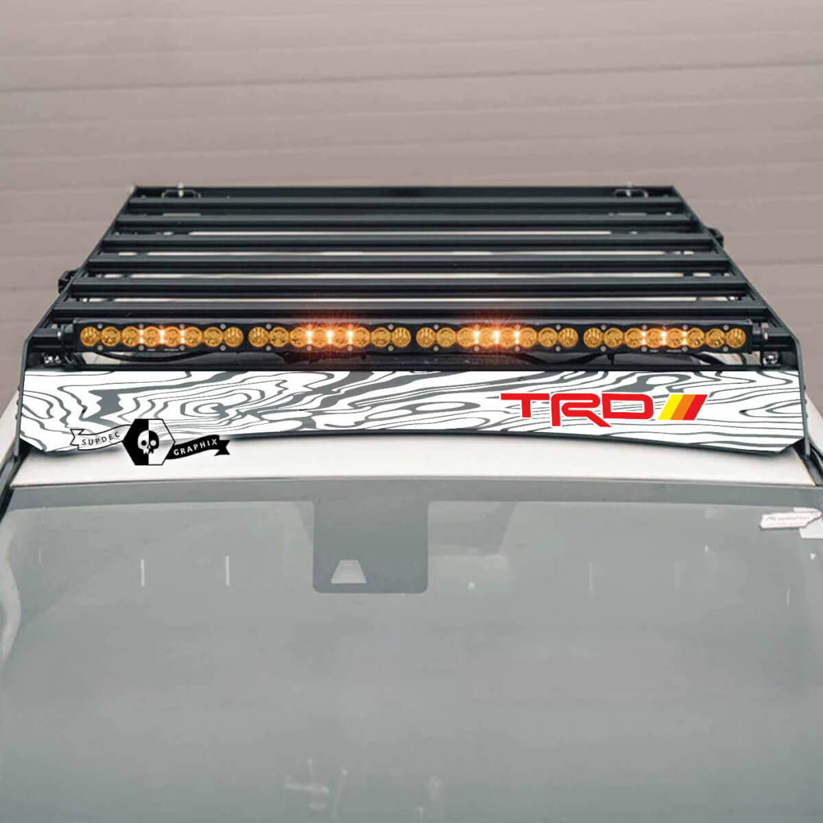 TRD Topografische Stijl Dakrek Vinyl Decal voor Toyota 4Runner 2014-2023