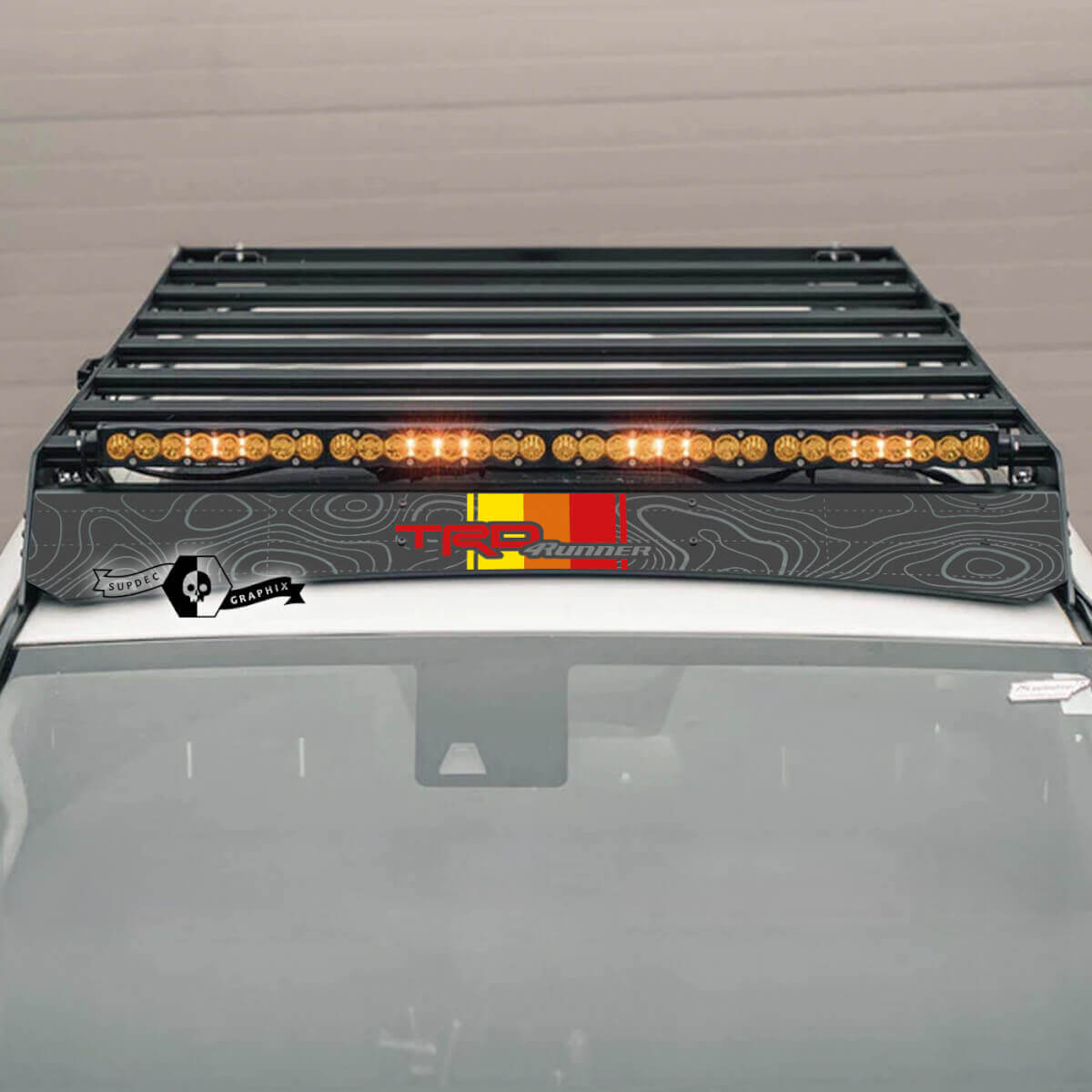 TRD Topografische Kaart Stijl Dakdrager Vinyl Sticker voor Toyota 4Runner 2014-2023