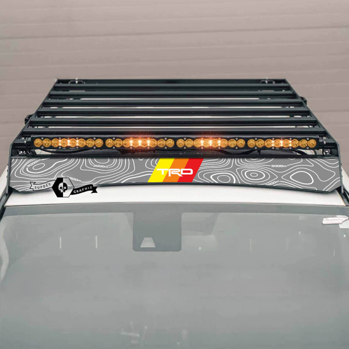4Runner 2014 -- 2023+ ROOF RACK Topografische Kaart Decal Sticker voor Toyota TRD 4Runner
