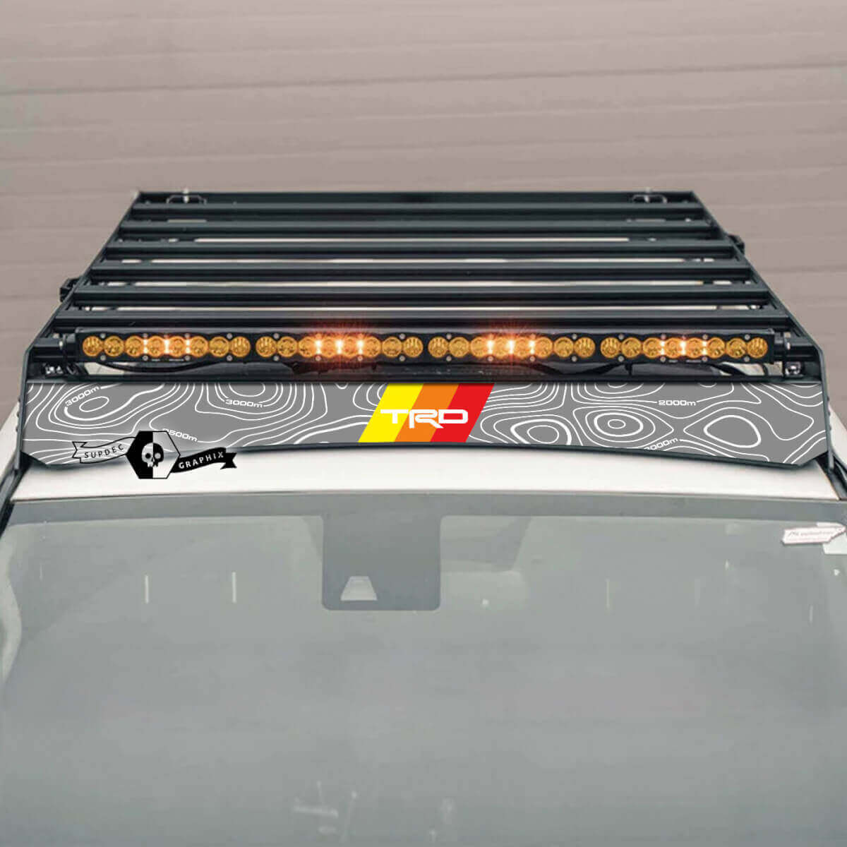 TRD Topografische Vintage Stijl Dakkoffer Vinyl Sticker voor Toyota 4Runner 2014-2023