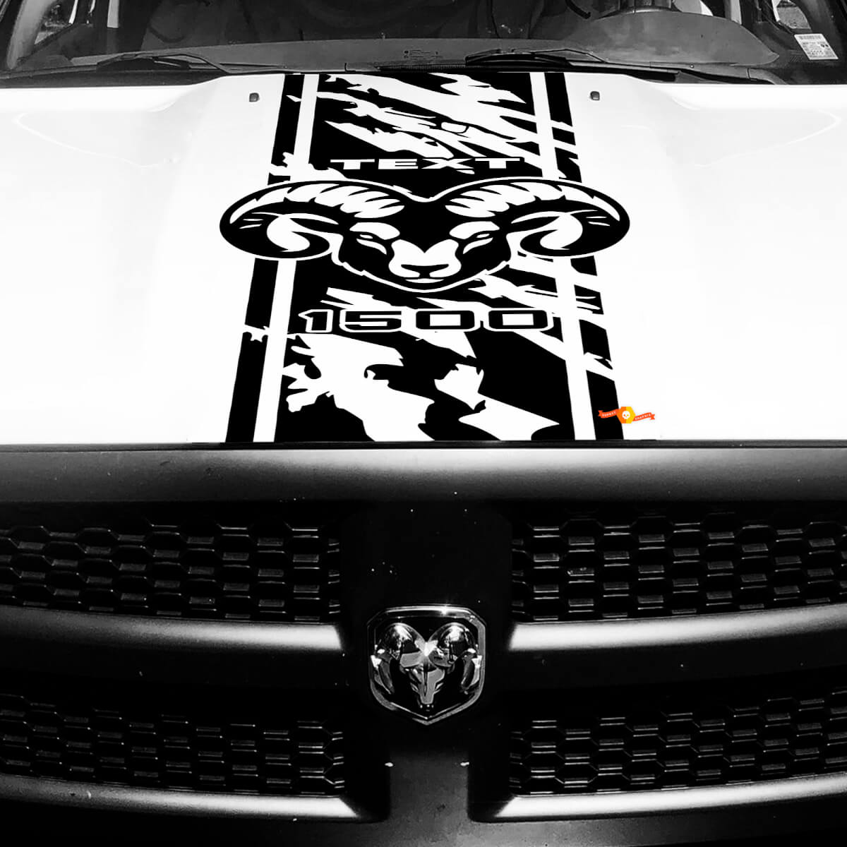 Hemi Versleten Stijl Strip Motorkap Vinyl Decal Sticker voor Dodge Ram 1500