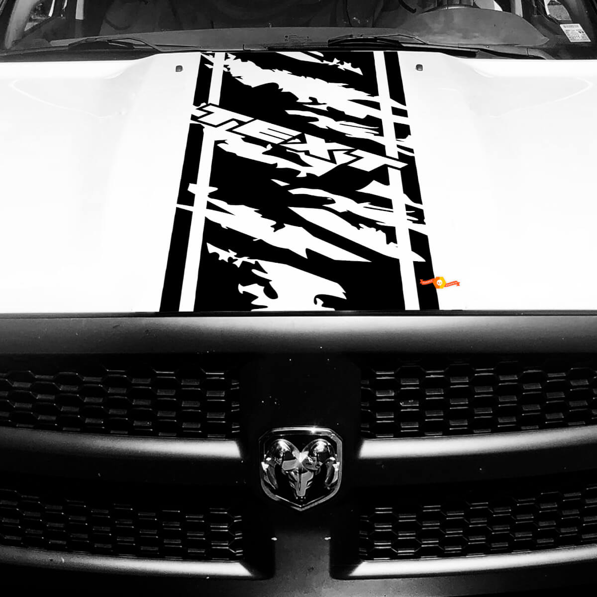 Aangepaste Verweerde Streep Motorkap Vinyl Decal Sticker voor Dodge Ram 1500