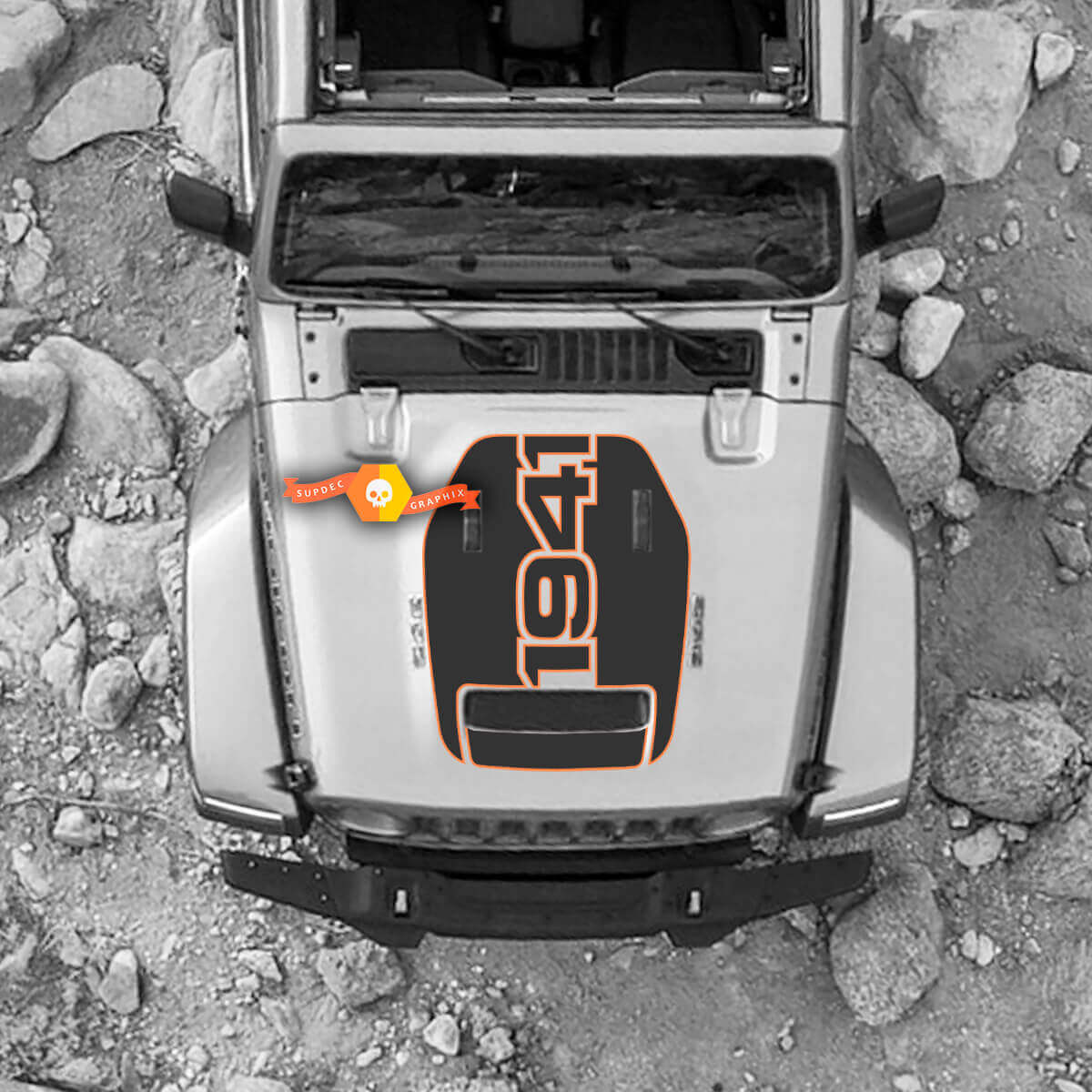 Kap voor 2021 2022 2023 Jeep 1941 Edition Wrangler Rubicon Sticker Graphics Vinyl SupDec Design
