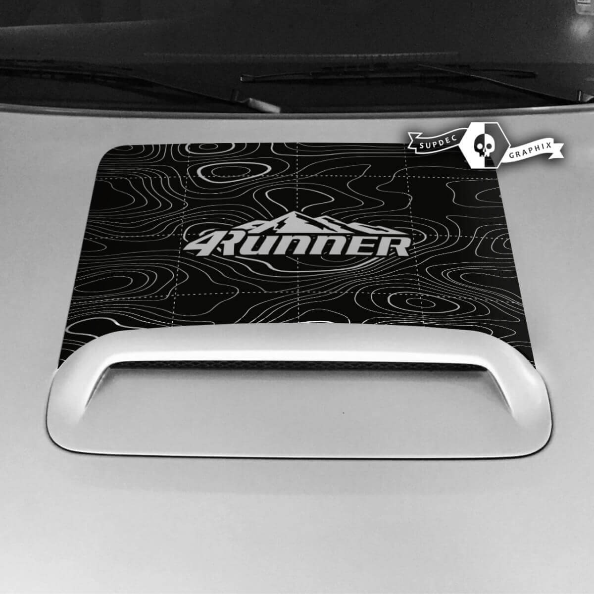 Topografische kaart motorkap luchtinlaat vinyl sticker voor Toyota 4Runner TRD Off Road 2020-2023