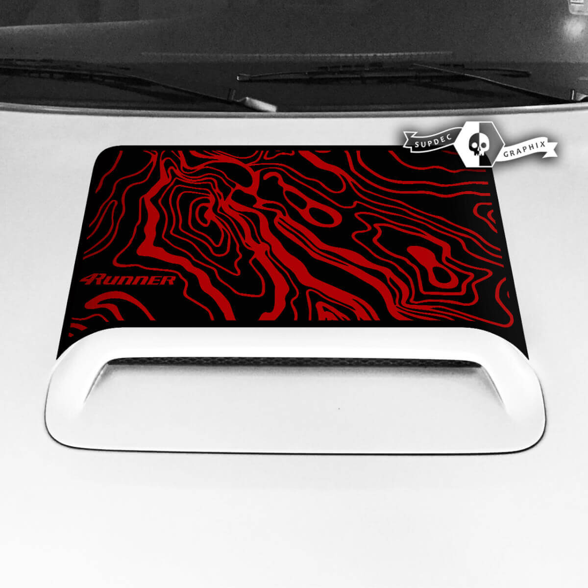Toyota 4runner TRD Hood Scoop Sticker Decal Grafische Topografische Kaart Lijnen 2 Kleuren 2020 2021 2022 2023
