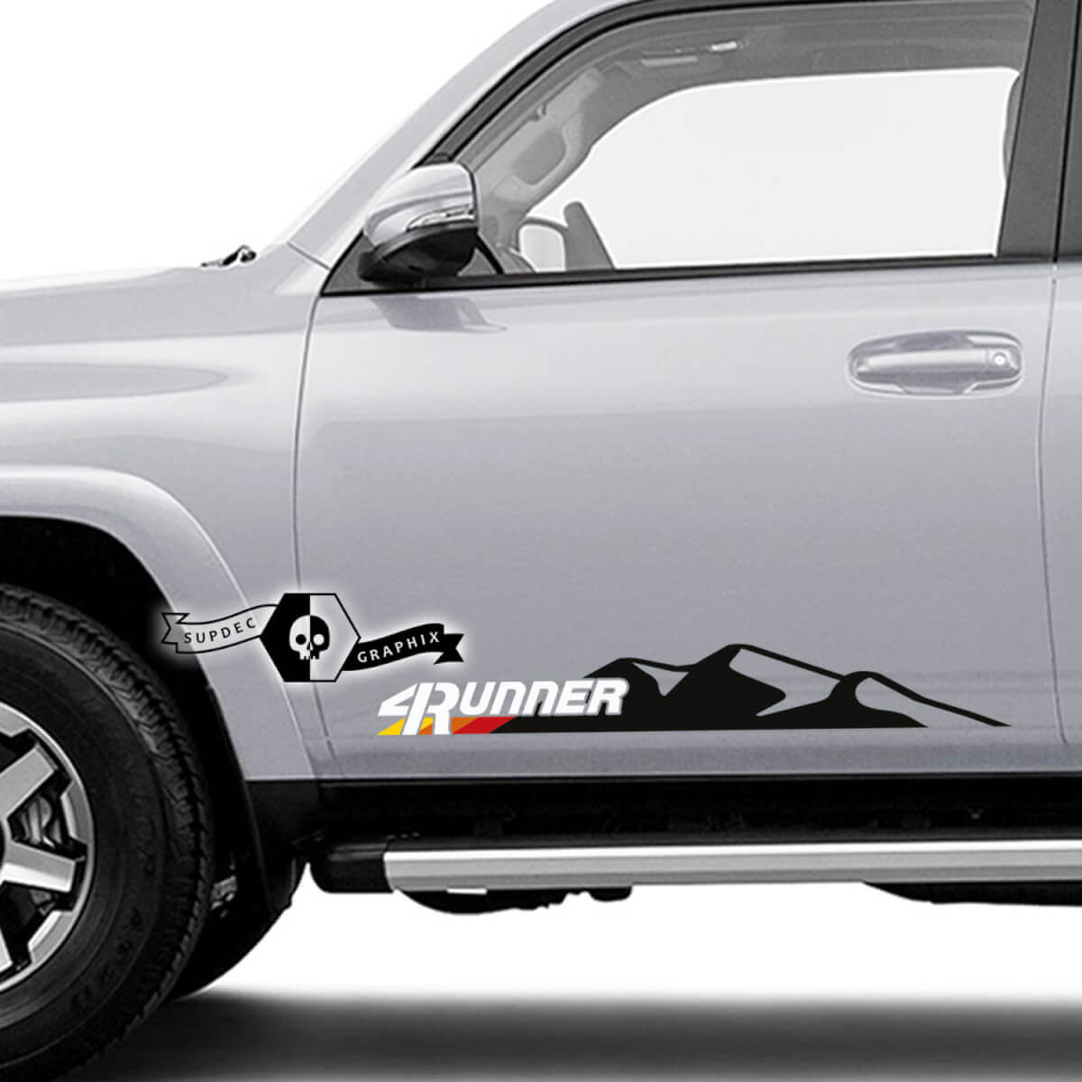 2 x 4Runner 2023 zijdeuren Vinyl Mountain Decals Stickers voor Toyota 4Runner TRD 2 kleuren
