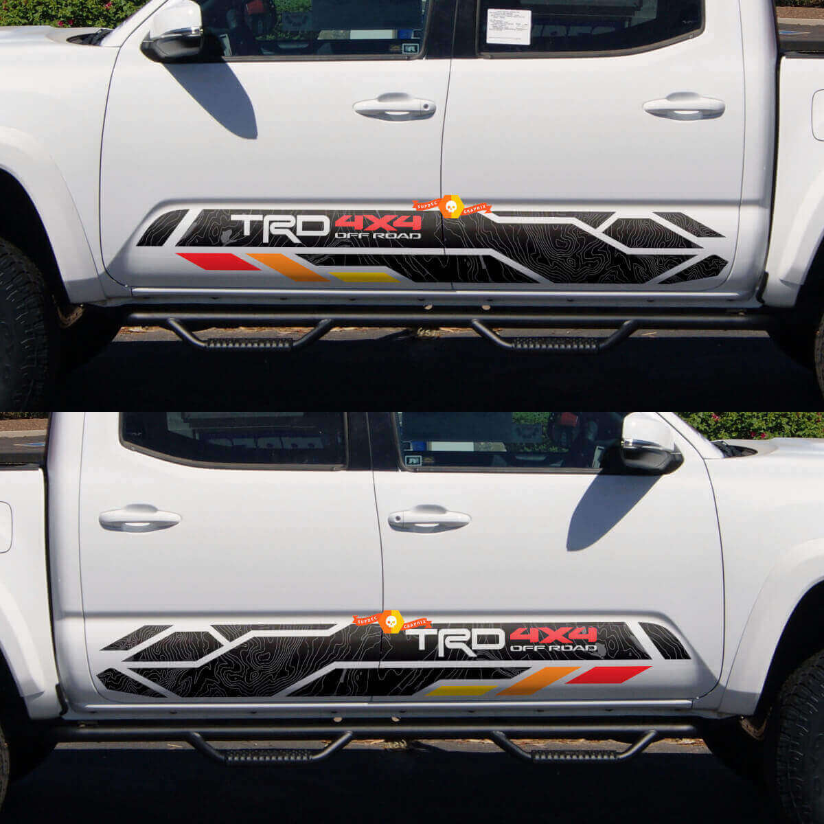 TRD 4x4 Off Road Topografische Zijdeur Vinyl Decal Sticker voor Toyota Tacoma 2005-2020