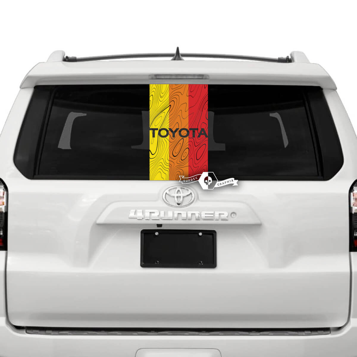 Toyota Windscherm Achterruit SunSet TriColor Vinyl Logo Decals Stickers voor Toyo
