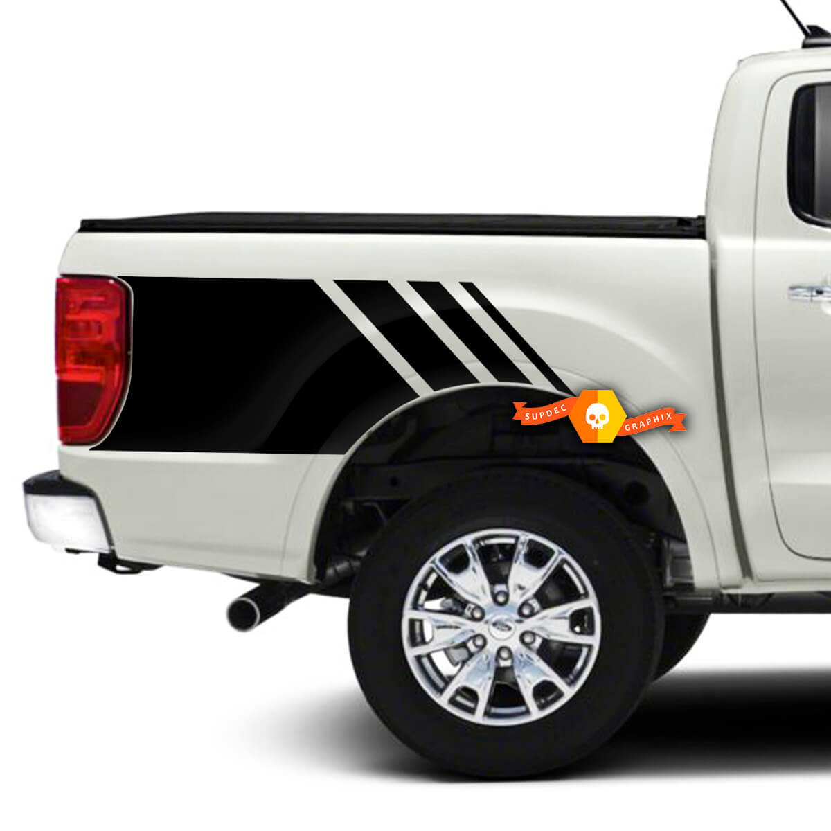 Set zijkantstreep laaddoek decals wrap graphics vinyl sticker 2 voor Ford F-150