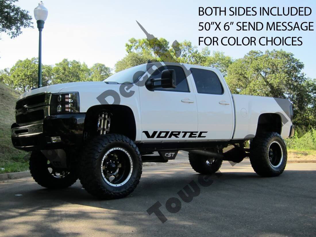 Vortec Deurzijde Vinyl Decal Set voor Chevy Silverado GMC Trucks