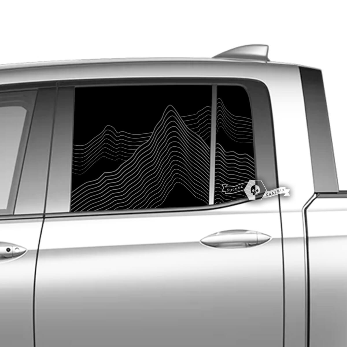 Paar Honda Ridgeline Mountains Vinyl Window Doors Decal Sticker Graphics
