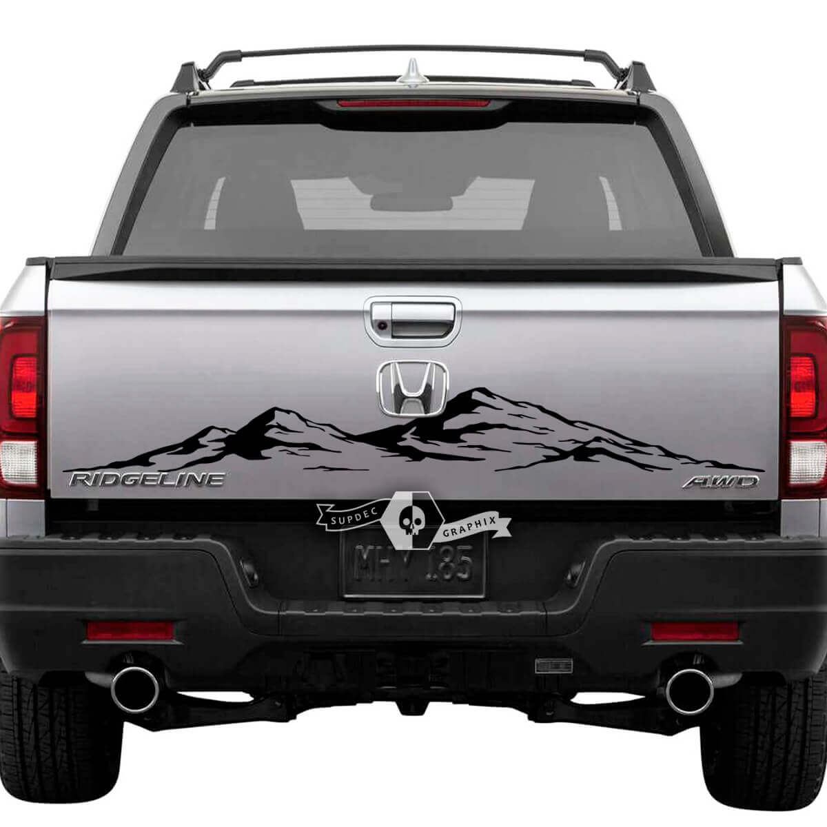 Achterkant HONDA RIDGELINE vinyl body sticker sticker grafisch embleem logo
