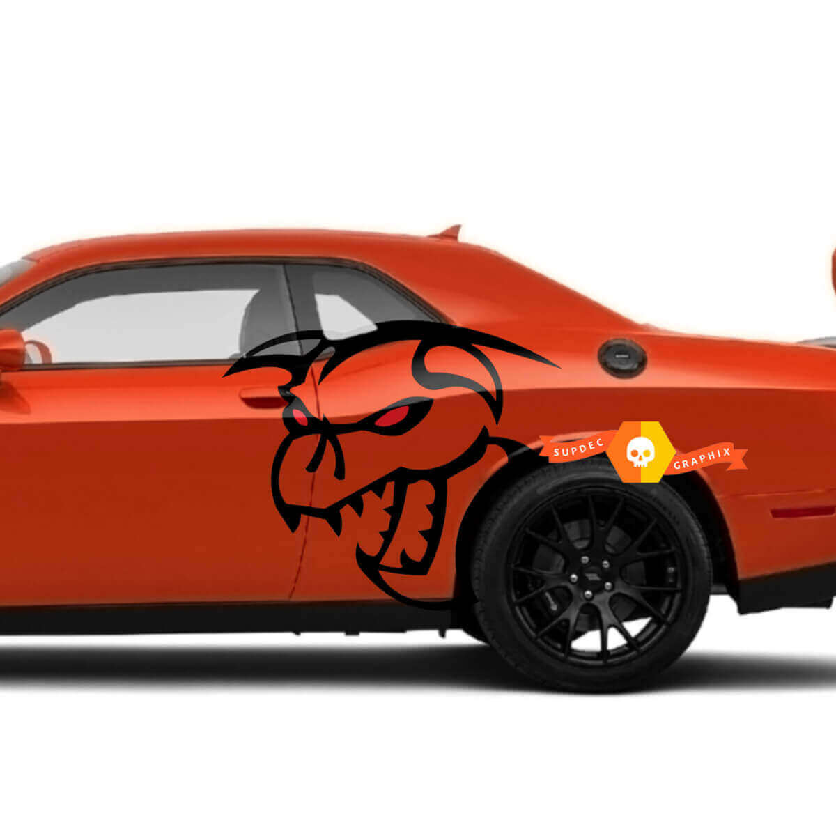 Hellcat Demon Style spatbord vinyl decal kit voor Dodge Challenger Charger