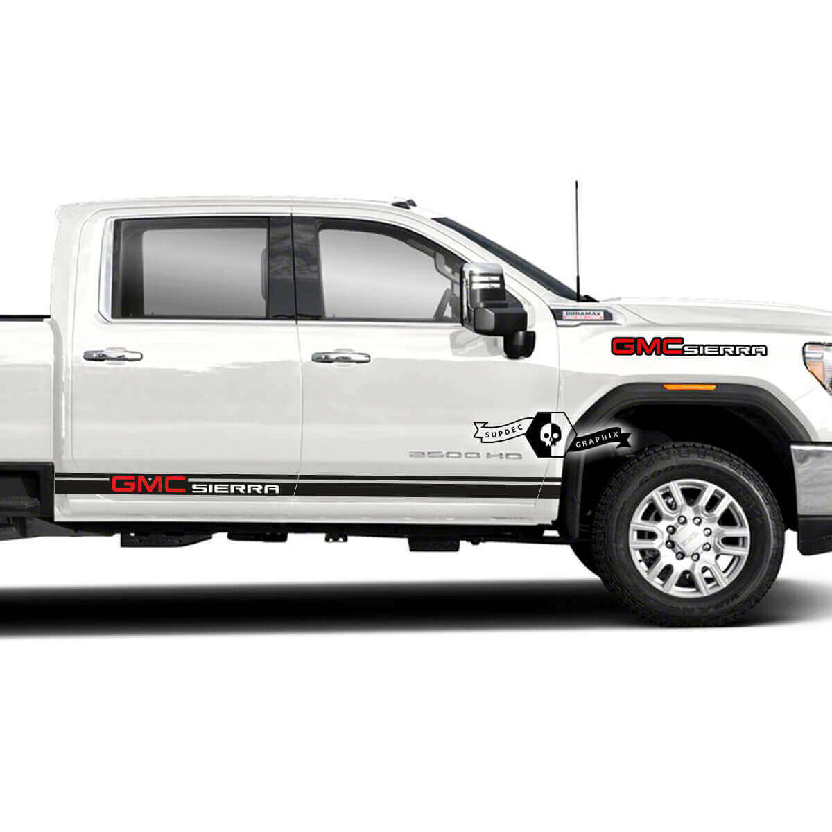 Sierra Lettering & Zijstrepen Vinyl Decal Kit voor GMC Sierra 2500HD 2022