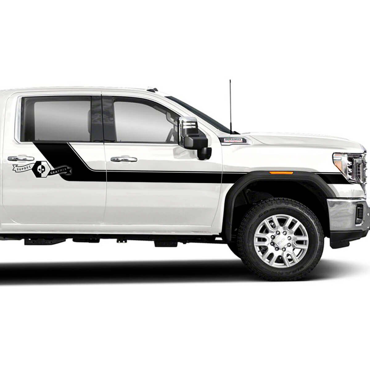 Accent zijstreep vinyl decalset voor GMC Sierra 2500HD 2022