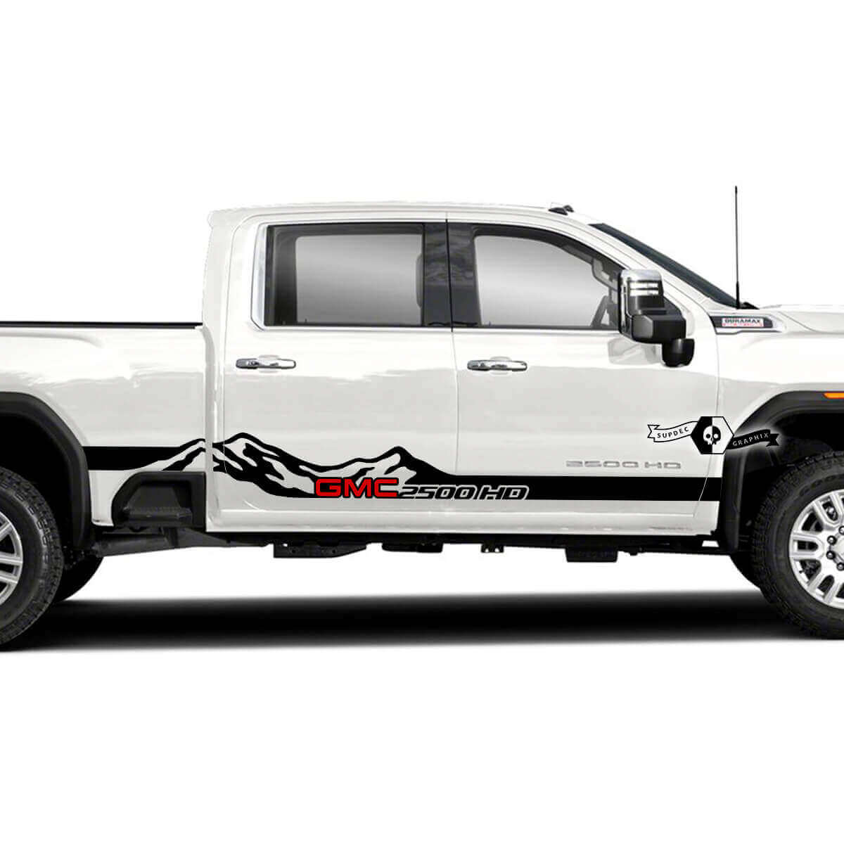 Mountains Style Zijstrepen Vinyl Sticker Decal Voor GMC Sierra 2500HD 2022