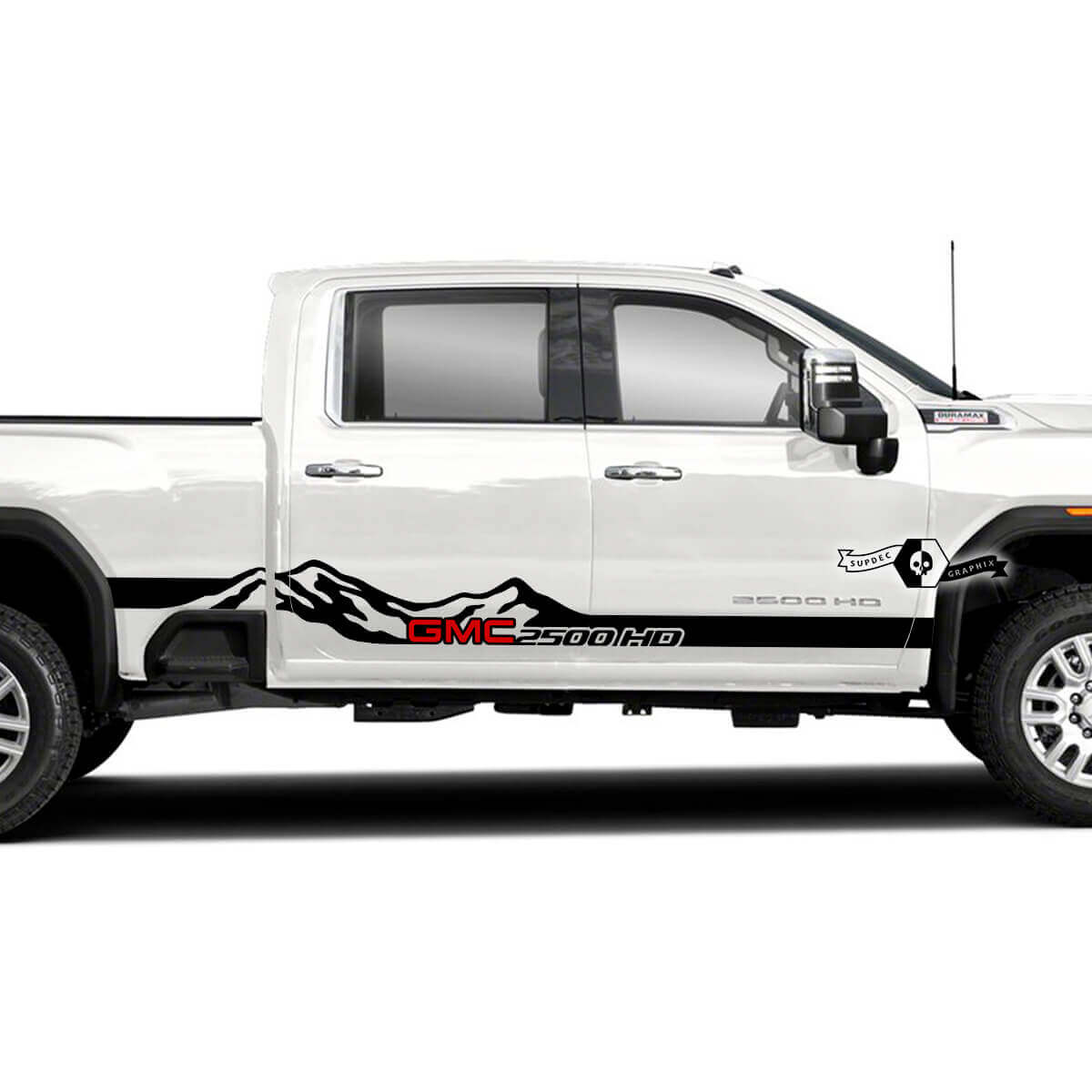 Paar GMC Sierra 2500HD 2022 Side Logo Bergdeuren Vinylstrepen Sticker Sticker Decal voor GMC Sierra Panel Graphics 2 kleuren
