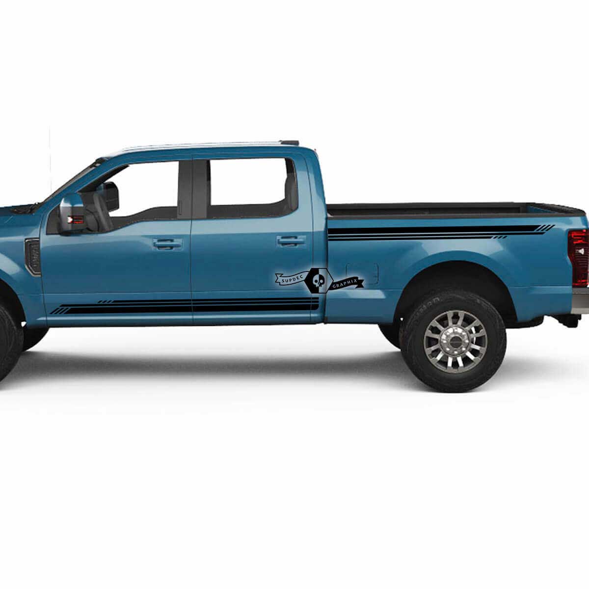 Paar Musclecar Super Duty 2023 Rocker Panel Stripes Body Deuren Bed Line Fender Decals Side Stickers Graphics Vinyl 2 Kleuren

