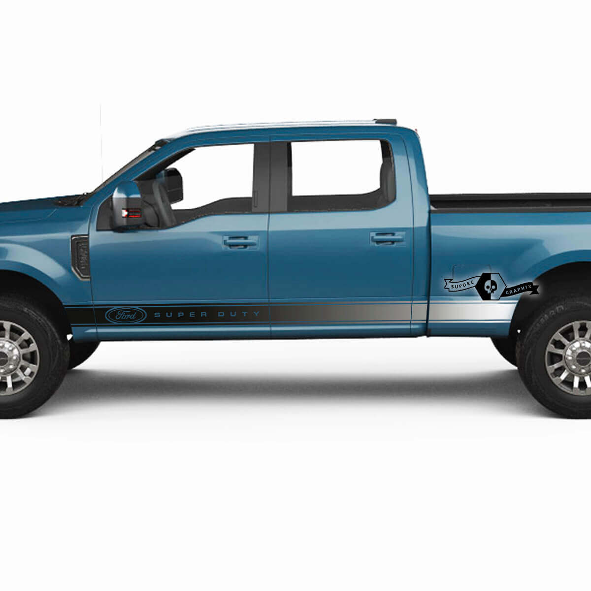 Paar Musclecar Super Duty 2023 Rocker Panel Stripes Body Doors Gradient Decals Side Stickers Logo Graphics Vinyl
