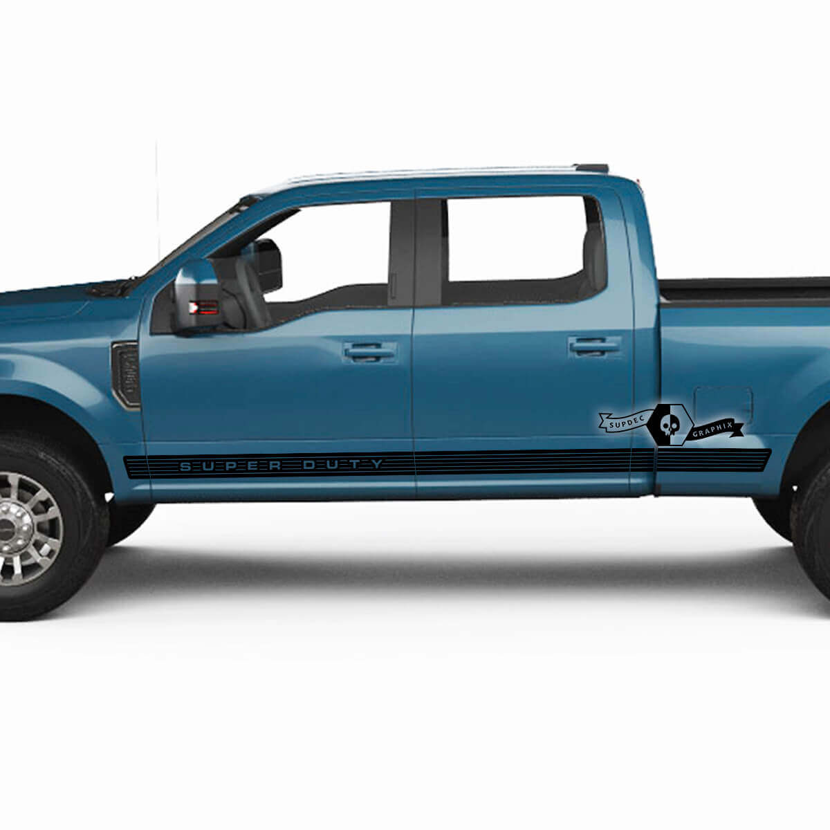 Paar Musclecar Super Duty 2023 Rocker Panel Lines Logo Body Doors Decals Side Stickers Graphics Vinyl Stripes
