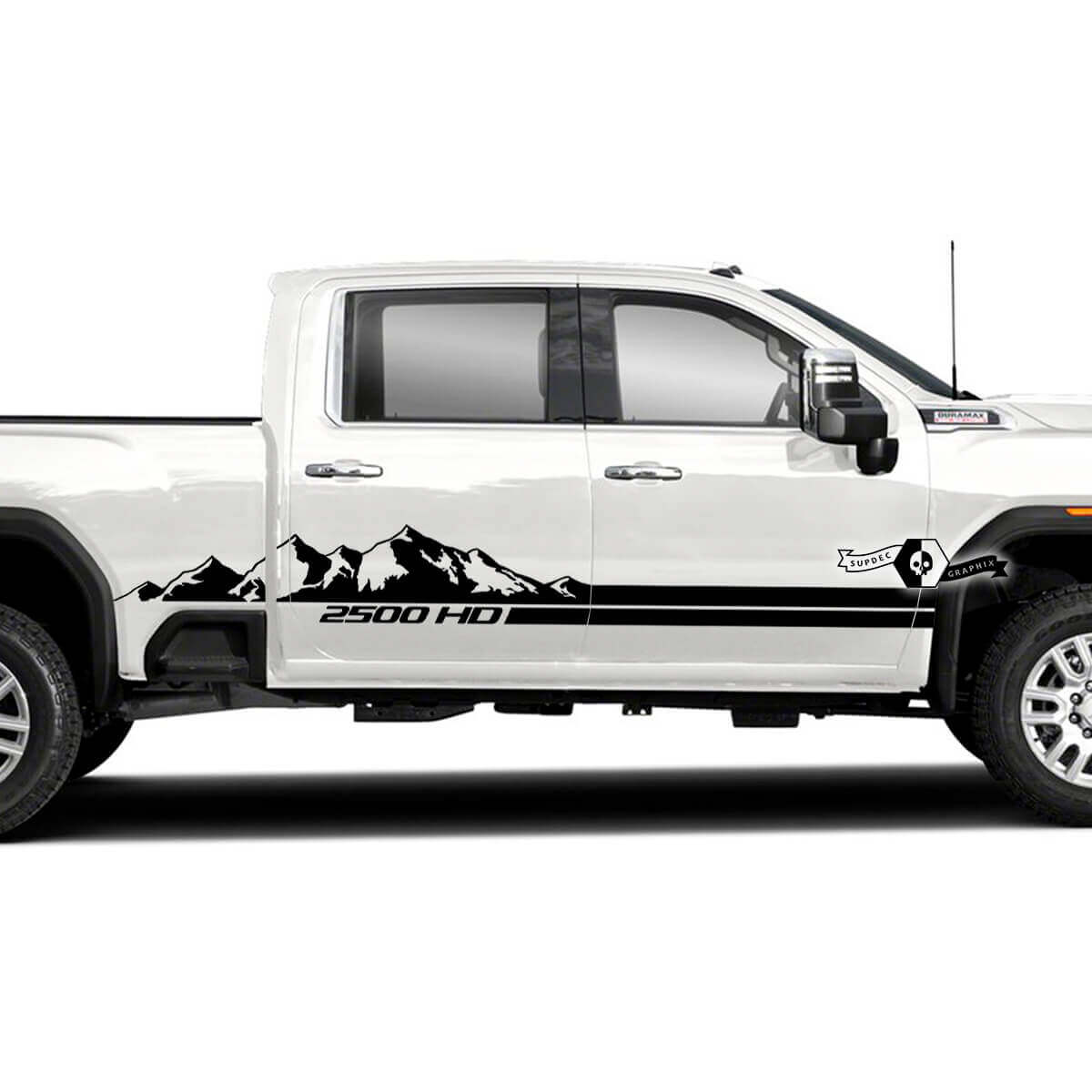 Mountain Style Zijstrepen Vinyl Decal Kit voor GMC Sierra 2500HD