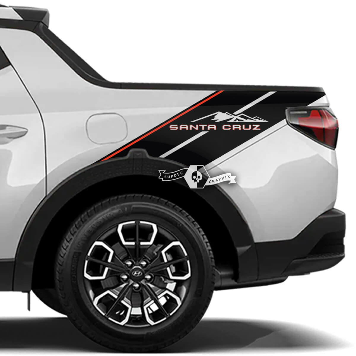 Paar Hyundai Santa Cruz Side Doors Bed Fender Vinyl Stickers Decal Graphic Kit
