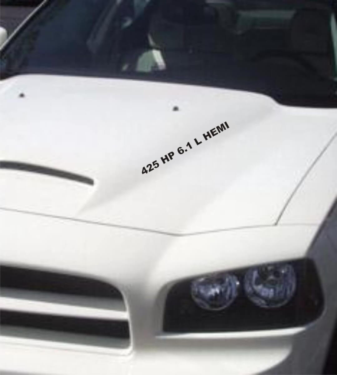 425PK 6.1L HEMI Motorkaplettering Vinylstickers voor Dodge Charger Challenger Ram SRT8