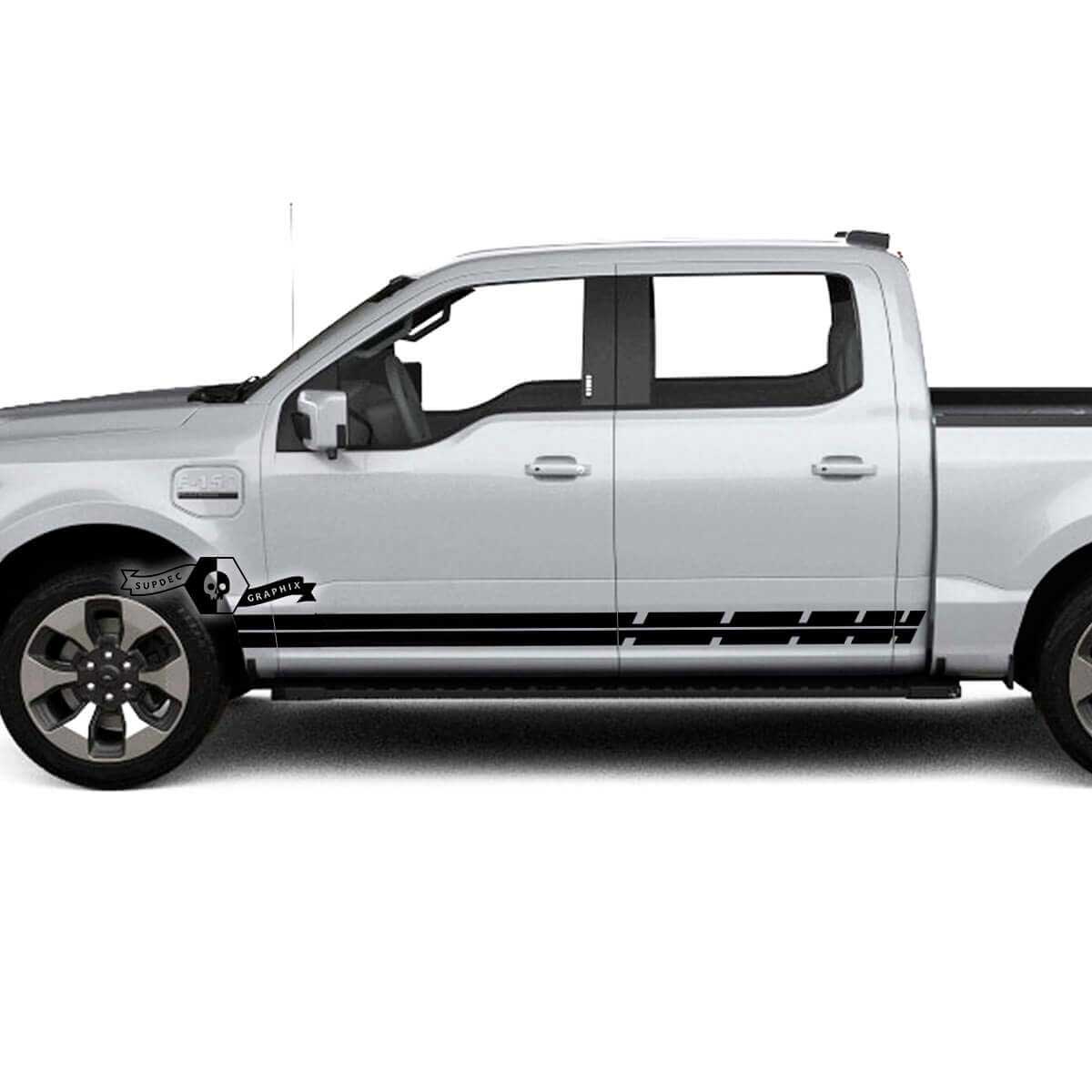 Paar Musclecar truck Lightning 2022 2023 Rocker Panel Lines Stripes Body Decals Side Stickers Graphics Vinyl
