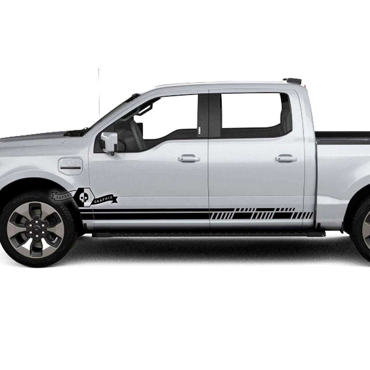 Bliksem Zijkantstrepen Body Decals Graphics Vinyl Sticker voor Musclecar truck Lightning