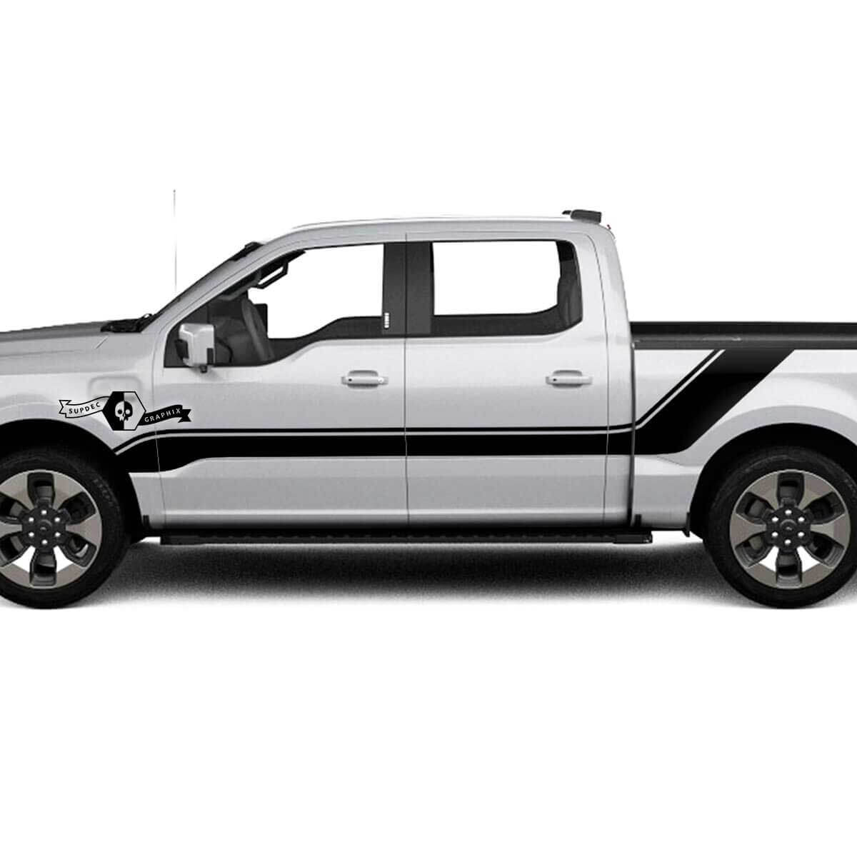 Spatbord Deur Bed Lijnen Trim Strepen Body Decals Graphics Vinyl Supdec Ontwerp voor Musclecar truck Lightning 13507