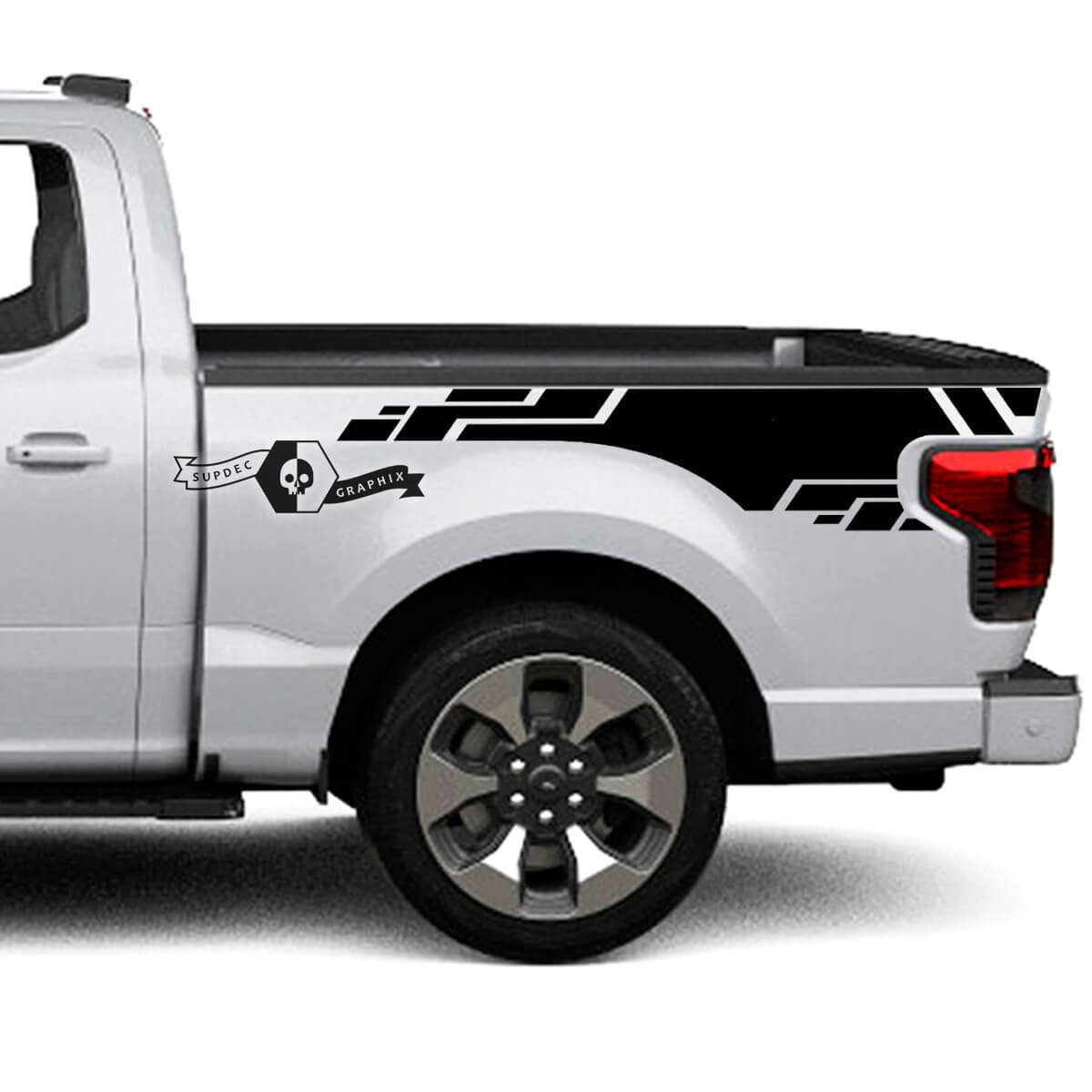 Paar Musclecar truck Lightning 2022 2023 Logo Fender Bed Lines Body Decals Side Stickers Graphics Vinyl Supdec Design
