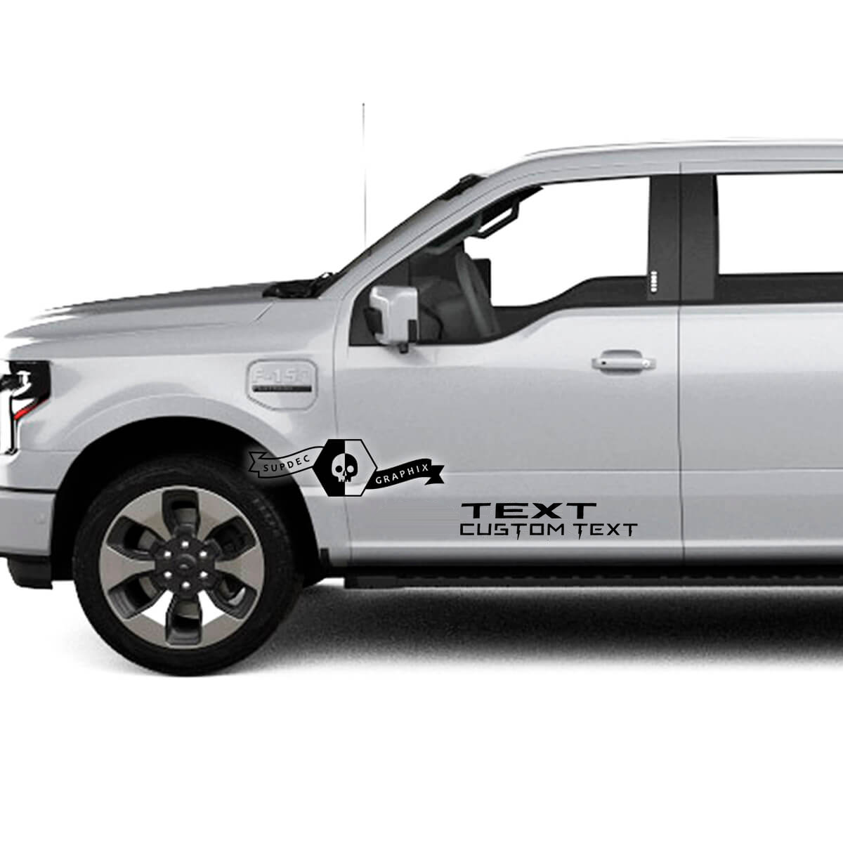 Aangepaste Tekst Twee Regels Lage Deur Vinyl Lettering Decal Set voor Musclecar truck Lightning