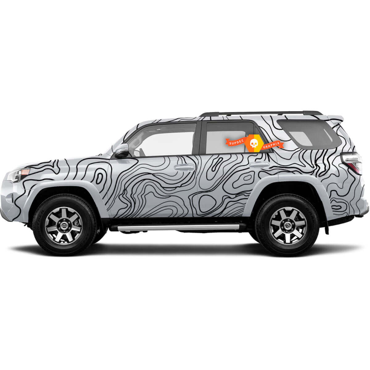 Topografische Kaart Full Body Vinyl Decal Kit Voor Toyota 4Runner