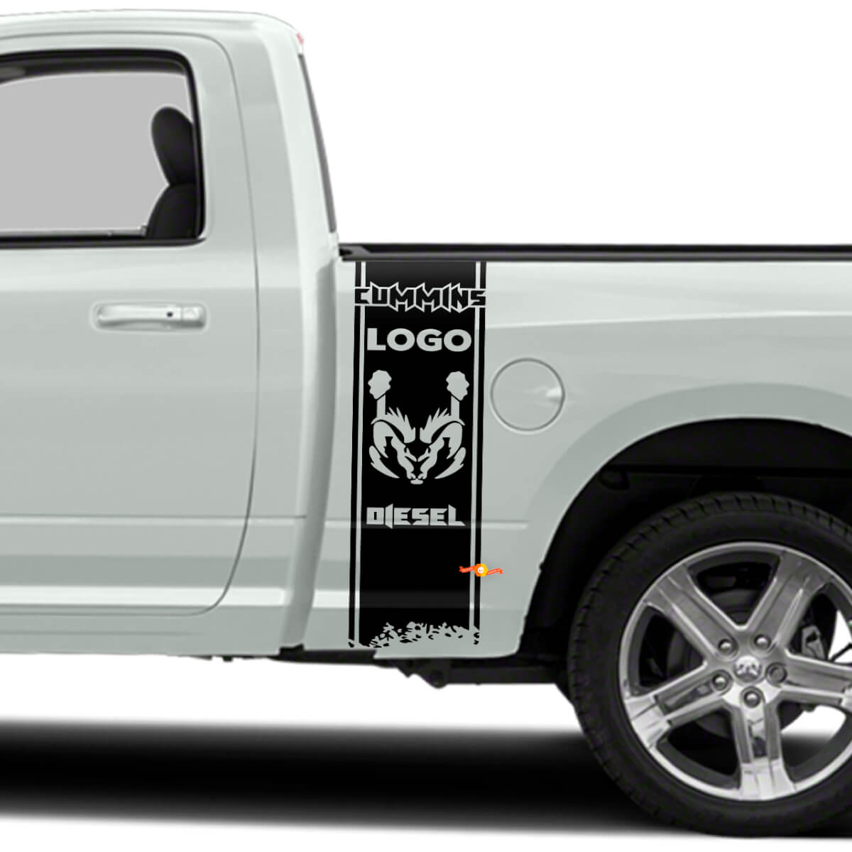 Cummins Hemi Diesel Omlijning Strepen Bedside Vinyl Decal Kit voor Dodge Trucks