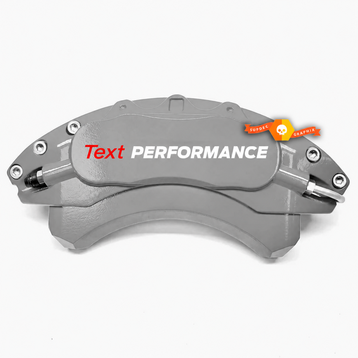 Text PERFORMANCE Red White Caliper Lettering Universeel Vinylsticker voor Ford