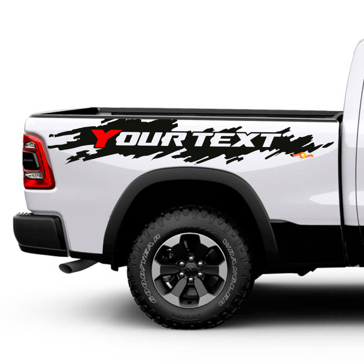 Aangepast Tekst Versleten Achterzijde Vinyl Decal Kit voor Dodge Ram