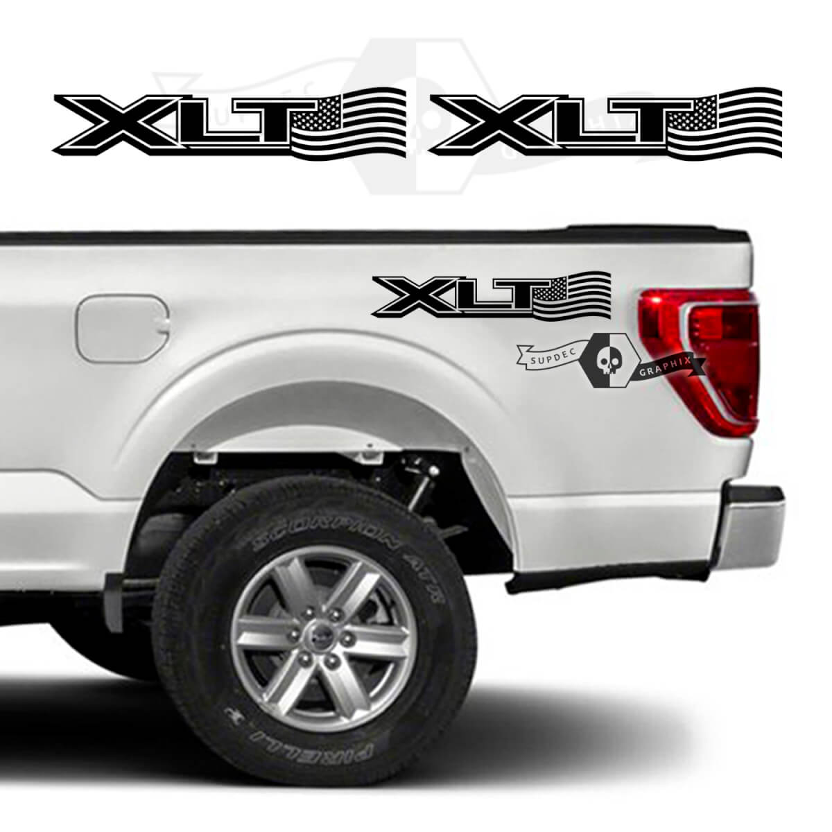 XLT USA Vlag Zijpaneel Vinyl Decal Set voor Musclecar truck XLT