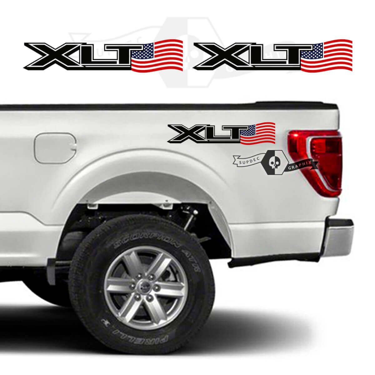 XLT USA Vlag Zij Vinyl Stickers voor Musclecar F-150 2023