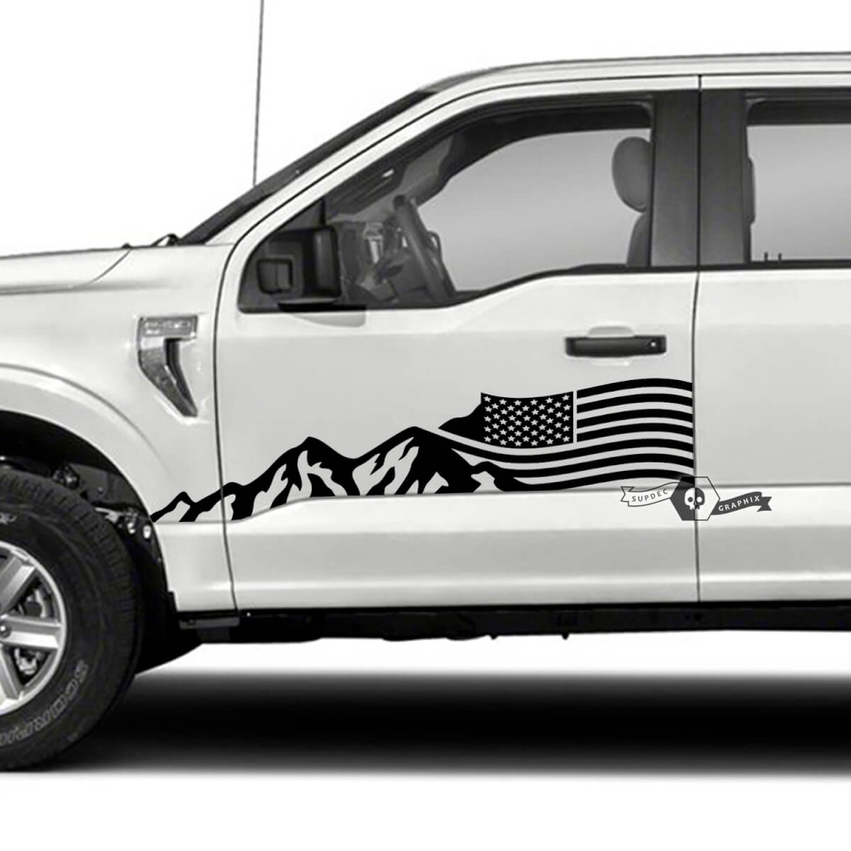 Verenigde Staten Vlag Bergen Zij Vinyl Decal Sticker voor Musclecar truck XLT