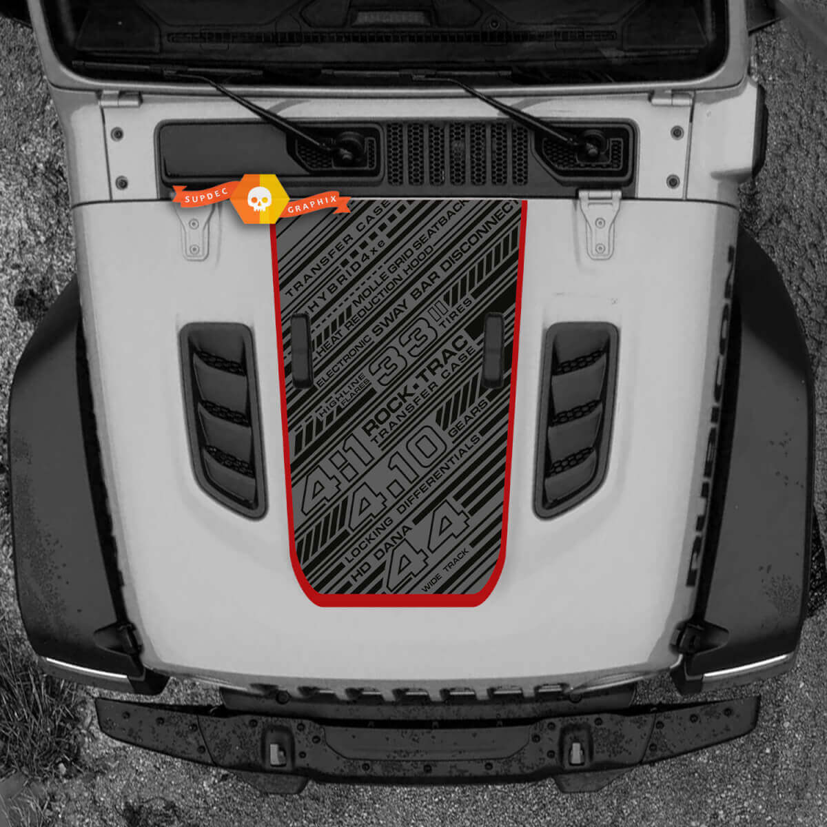 Kap Jeep RUBICON Wrangler JL Vinyl 2018 + Up Banner Decal Sticker Graphics
